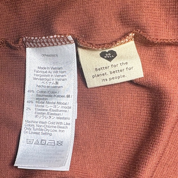 Madewell Drapey Rib Henley Tee — Size3X Long Sleeve Buttoned V-Neck - Picture 5 of 10